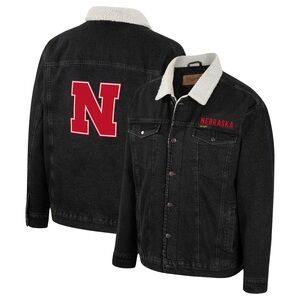 Nebraska Huskers Colosseum x Wrangler Western Button-Up Denim Jacket - Charcoal